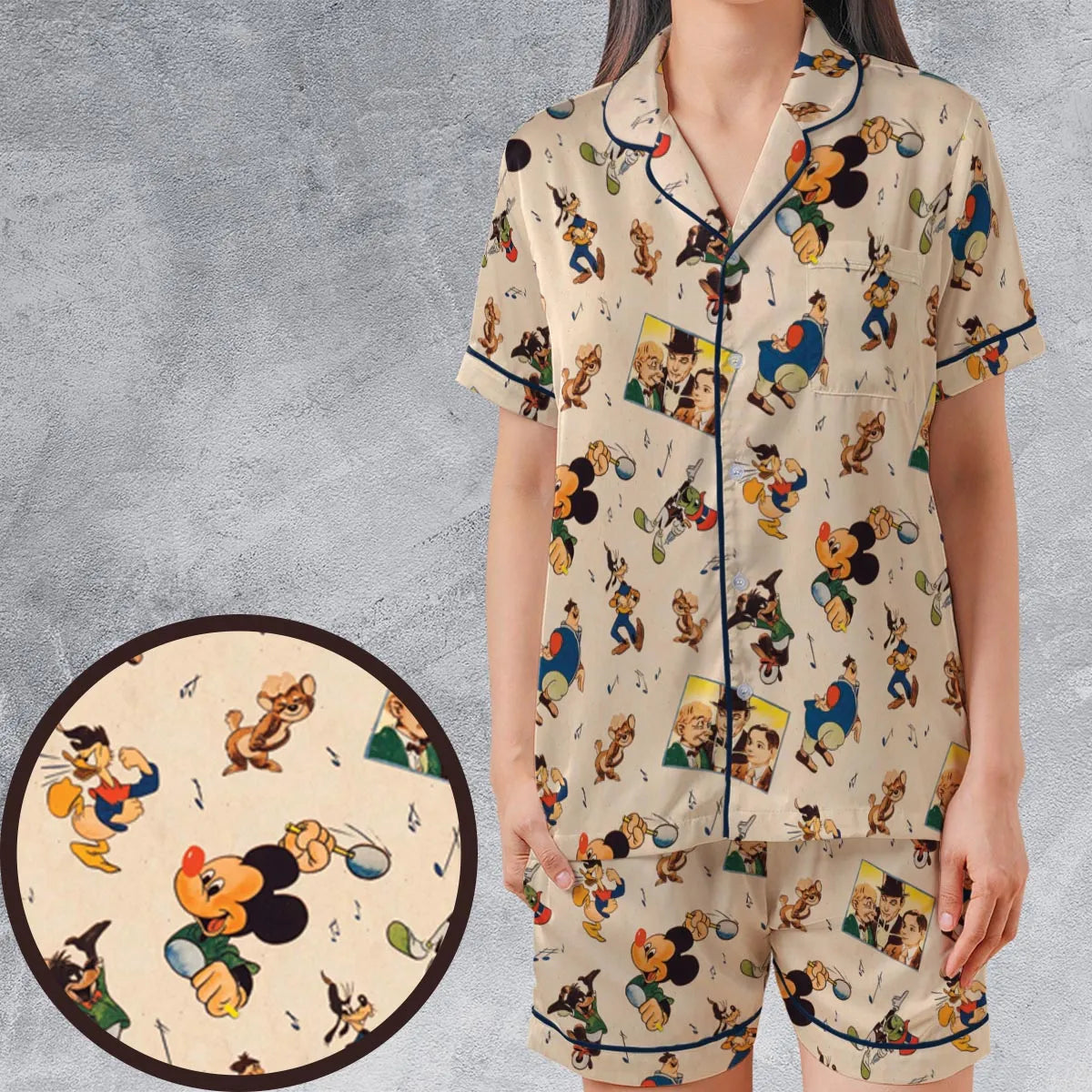 Satin Short-Sleeve Pajamas Set - 6GJ2QRB5