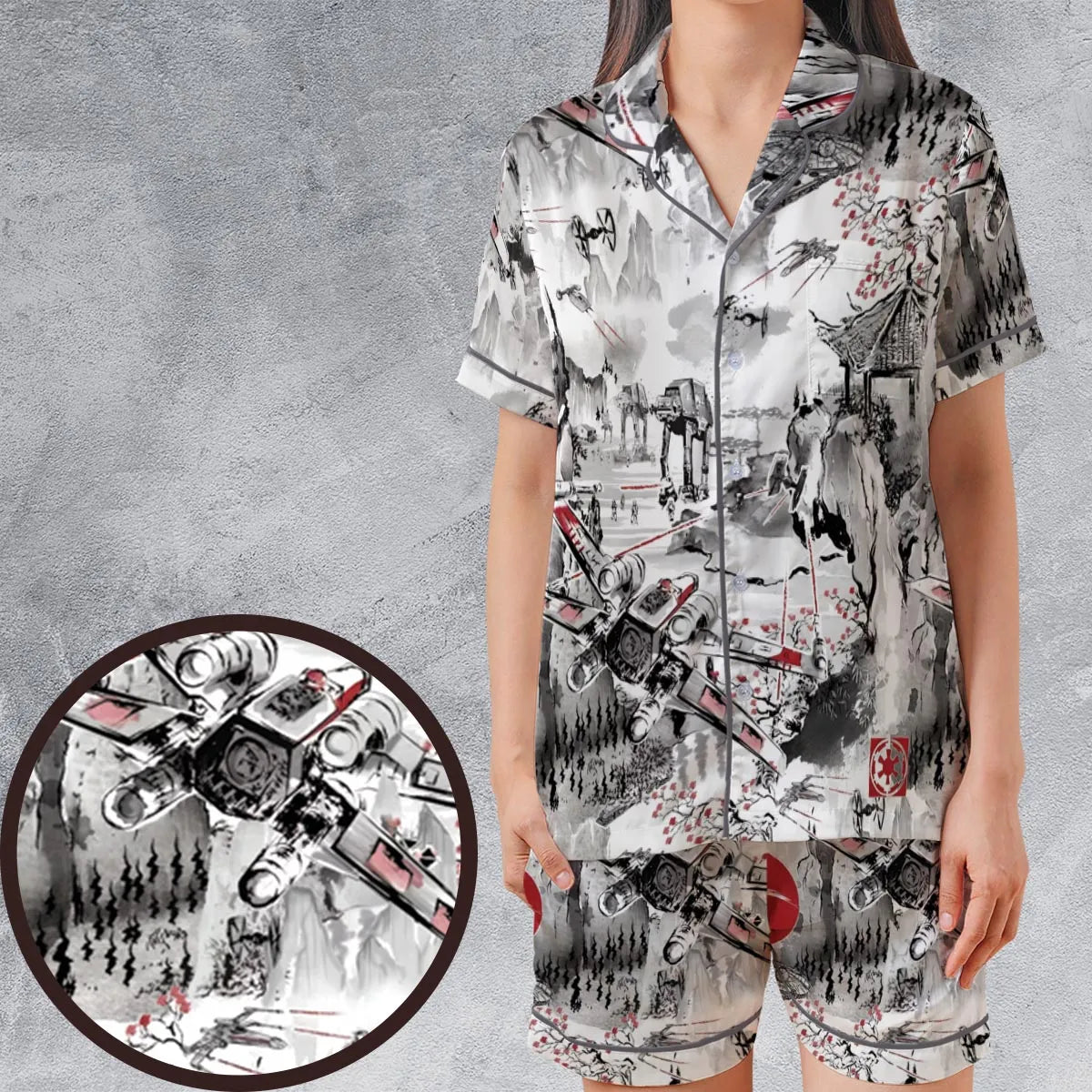 Satin Short-Sleeve Pajamas Set - WRHBML7L
