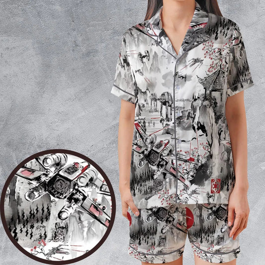 Satin Short-Sleeve Pajamas Set - WRHBML7L