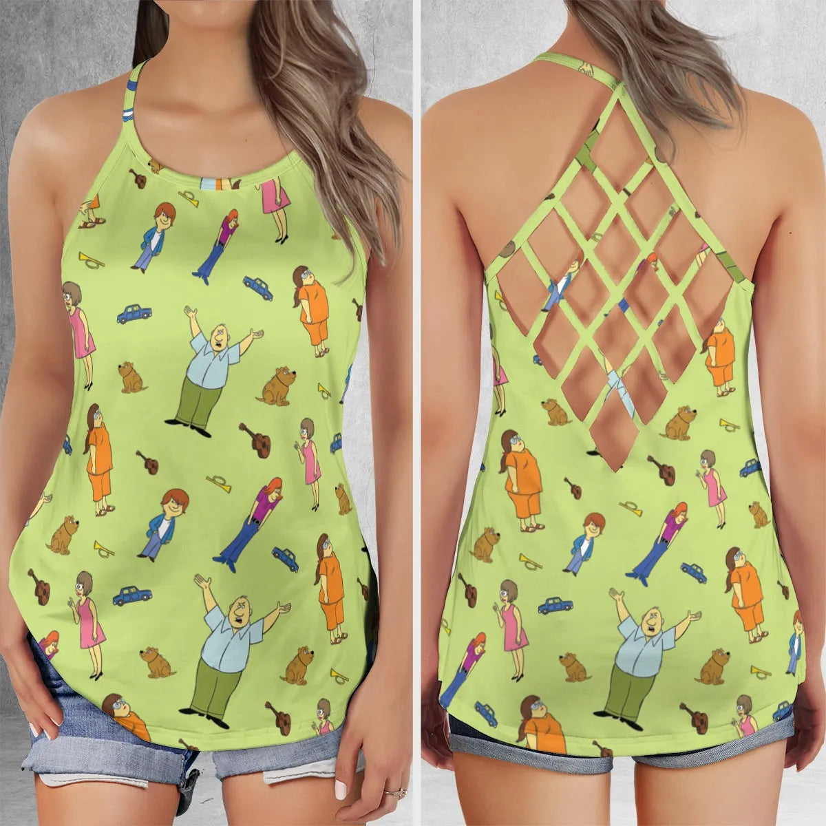 Criss Cross Tank Top - NHK45RS2