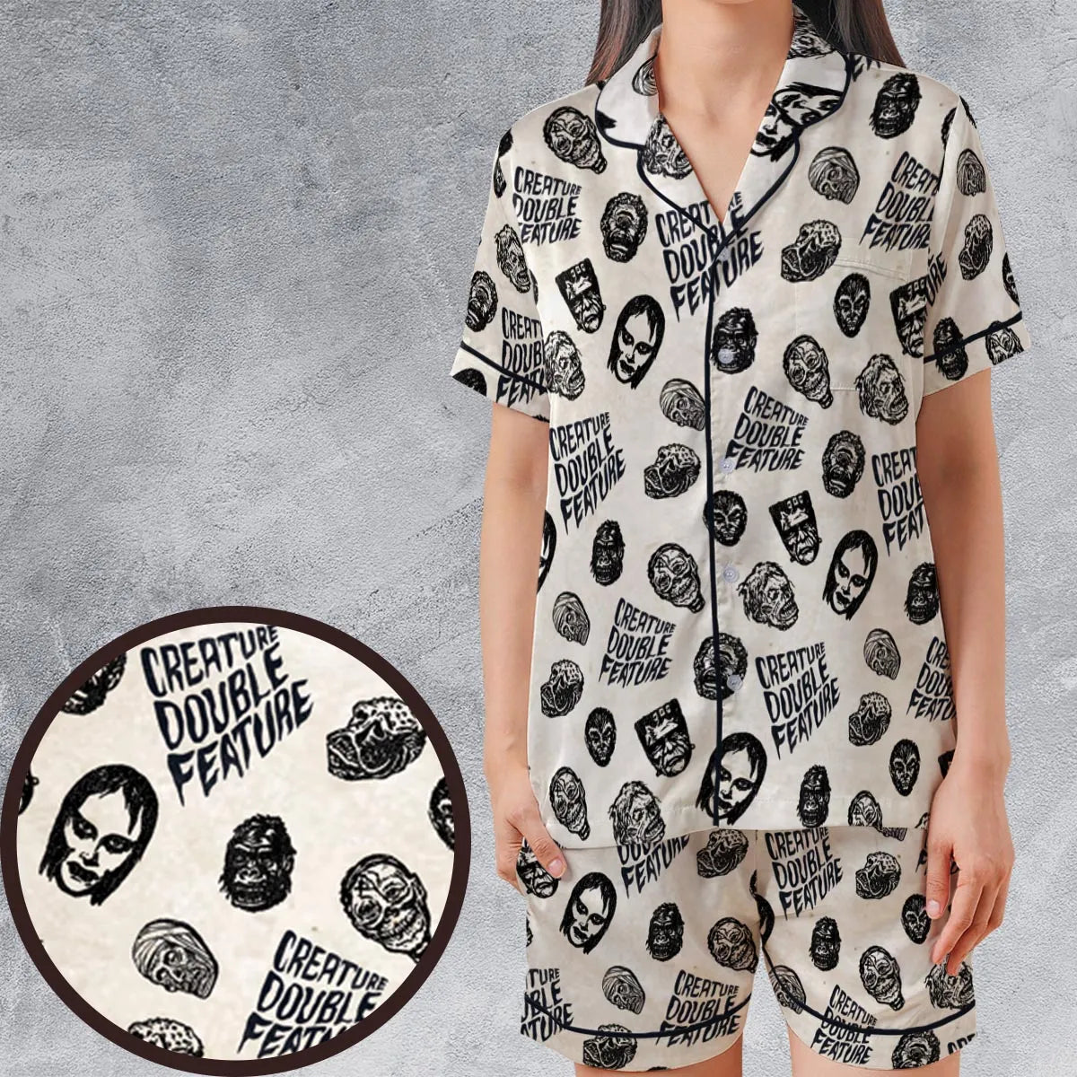 Satin Short-Sleeve Pajamas Set - FQCSL3LW