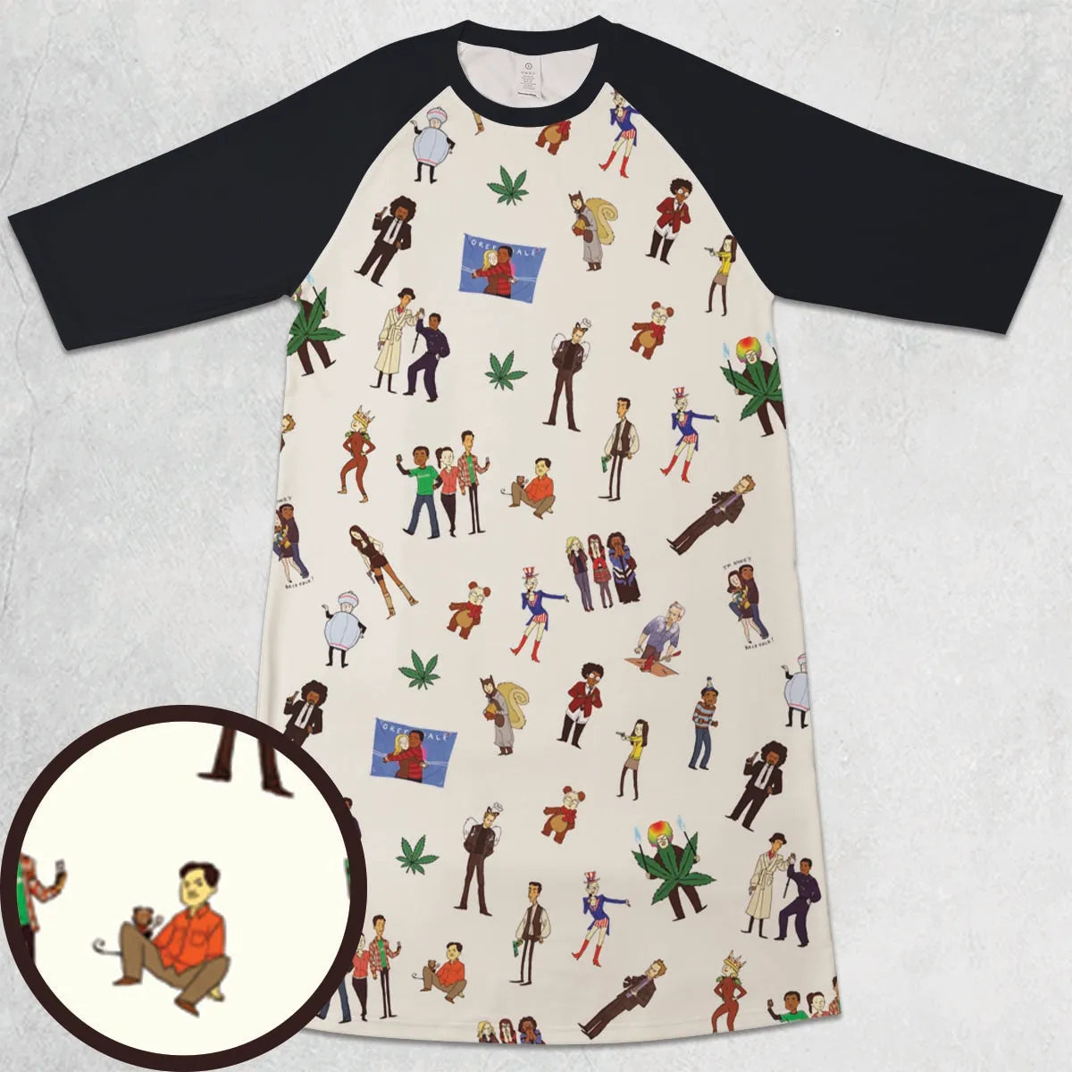 3/4 Sleeve Raglan Dress - SZQ7393X