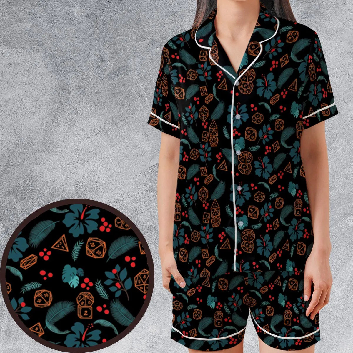 Satin Short-Sleeve Pajamas Set - R233KS7F