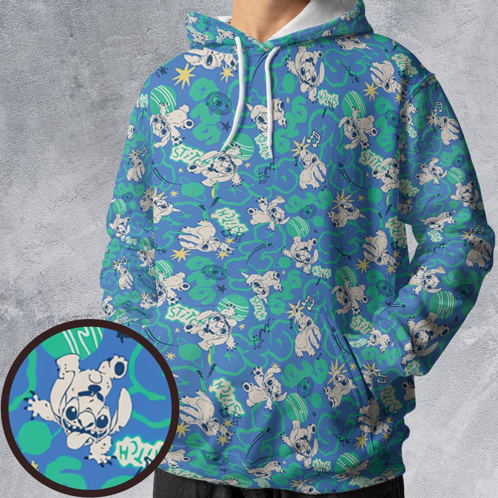 All-over Print Hoodie - NGA2C7KV -  - 1