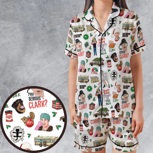 Satin Short-Sleeve Pajamas Set - X4PCUZJ3
