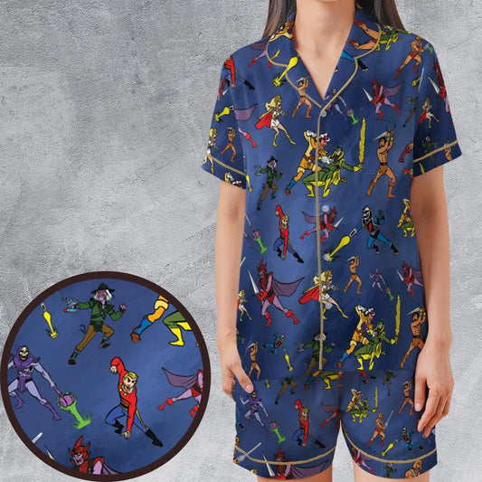 Satin Short-Sleeve Pajamas Set - 8U6ZD3WS
