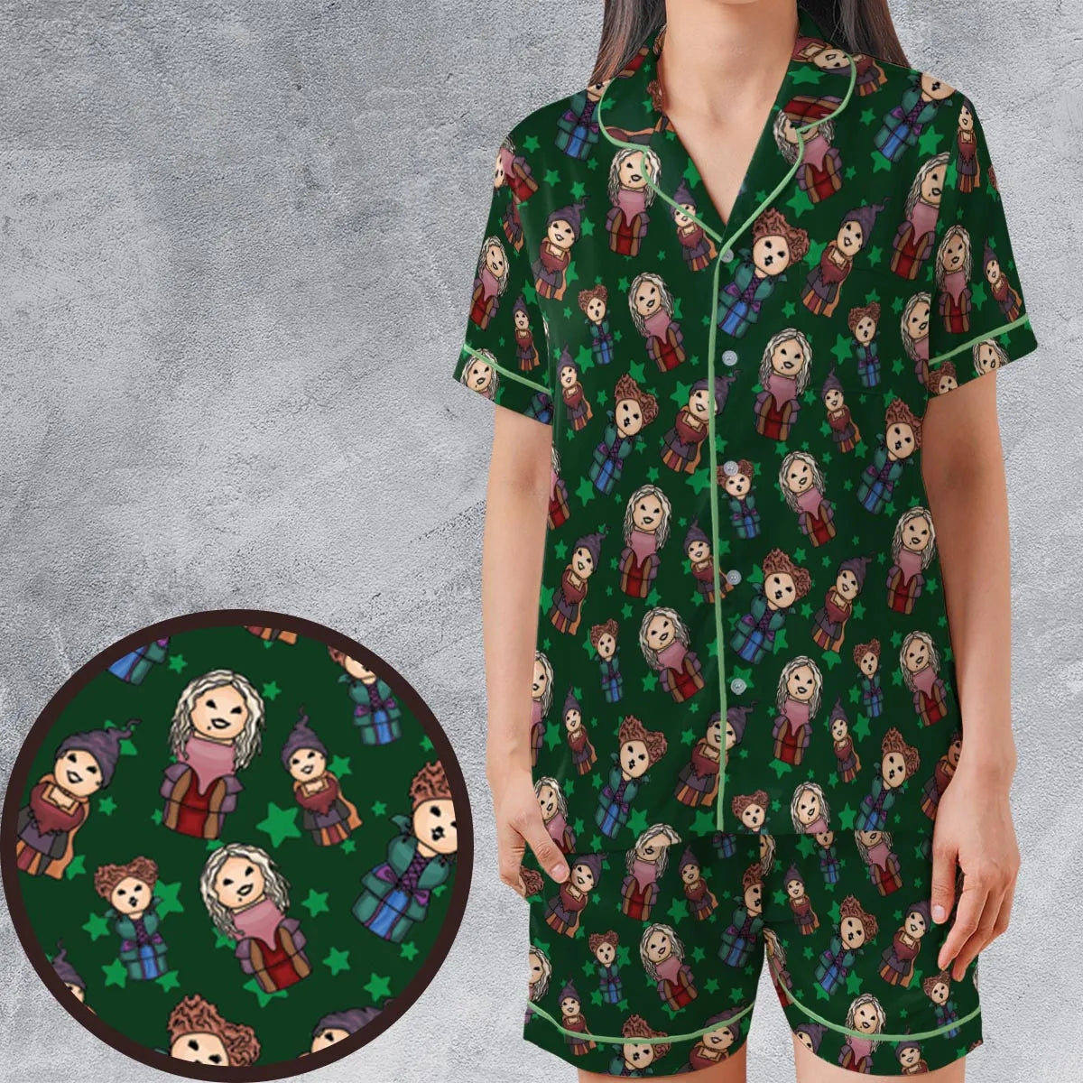 Satin Short-Sleeve Pajamas Set - D6UUGYJN