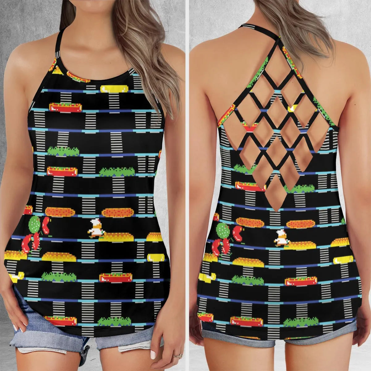 Criss Cross Tank Top - 49F77UAY