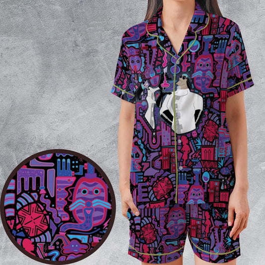 Satin Short-Sleeve Pajamas Set - Y96WG7XR