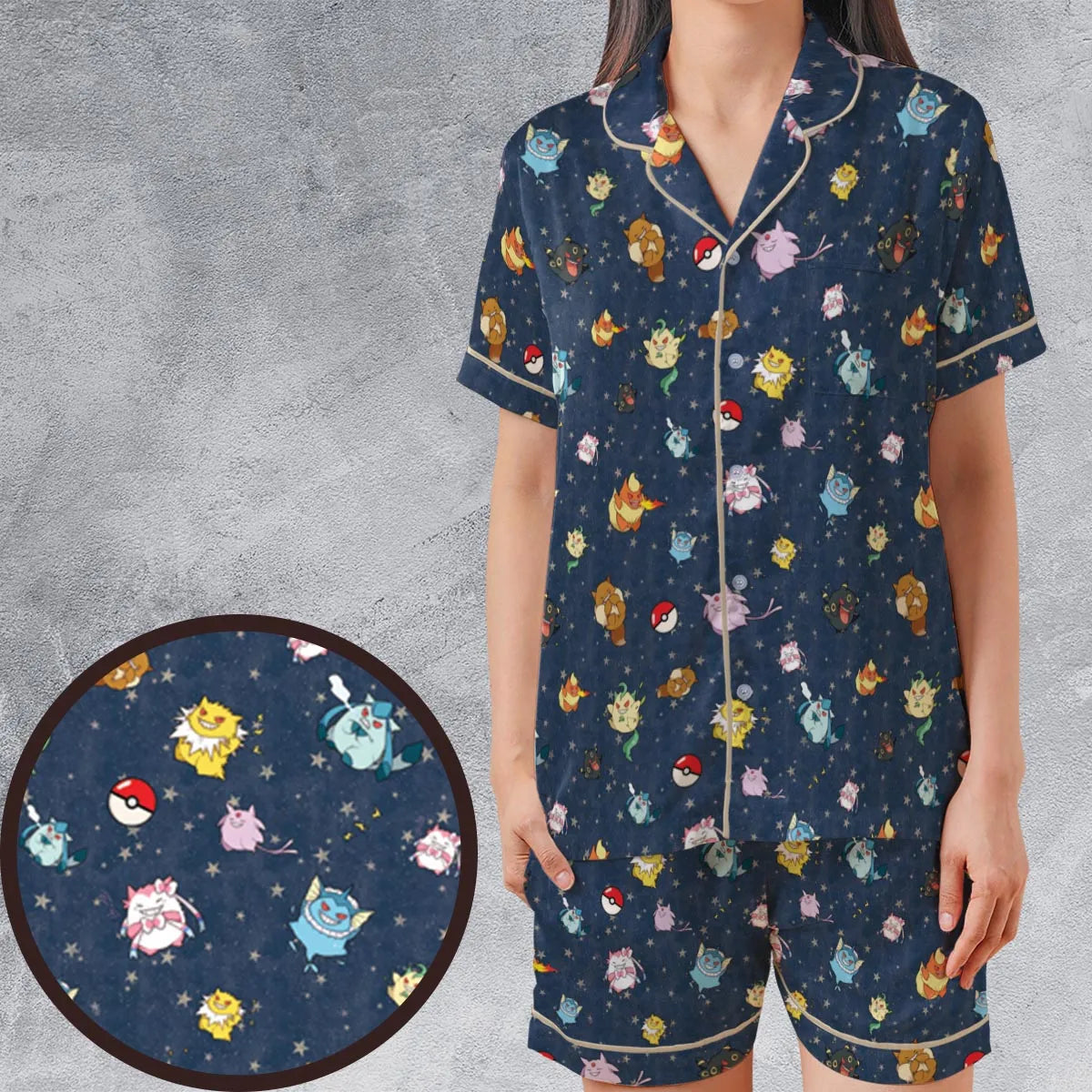 Satin Short-Sleeve Pajamas Set - YA5FWY2N