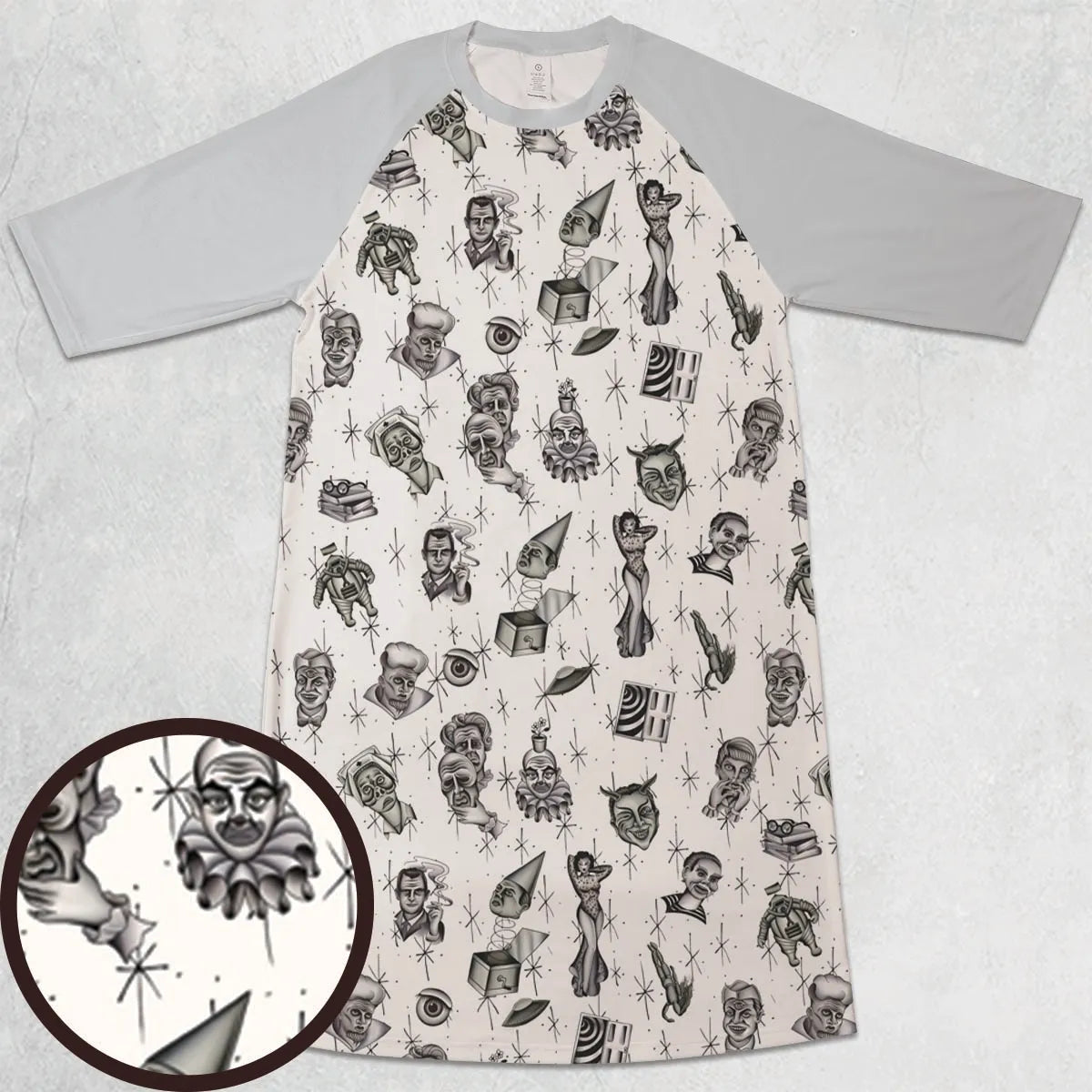 3/4 Sleeve Raglan Dress - QBBERVJL