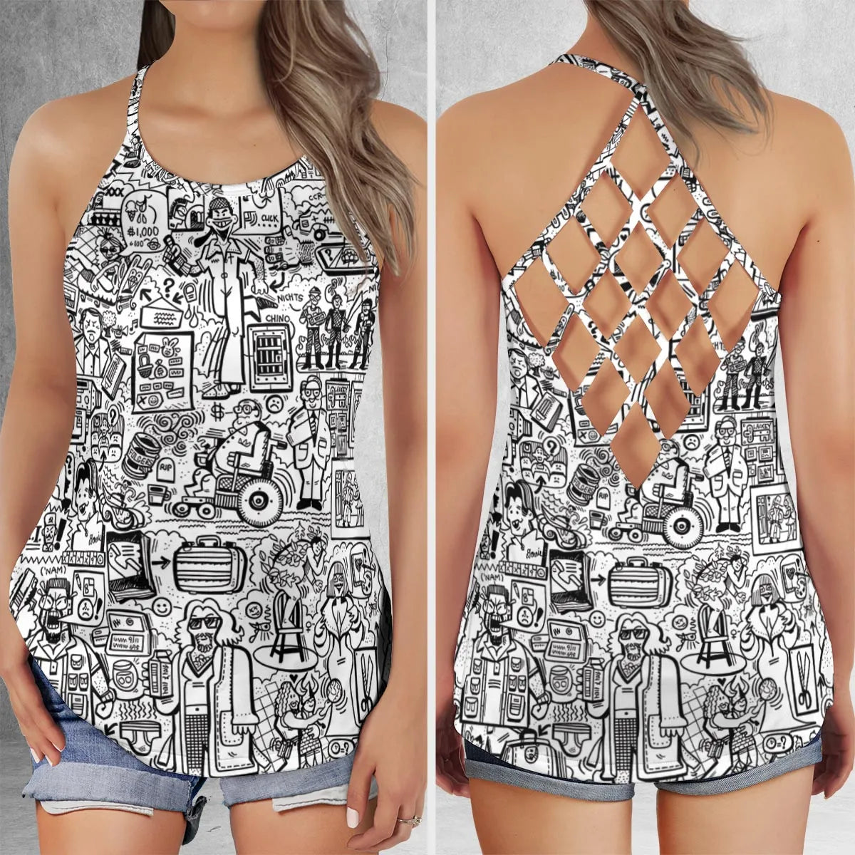Criss Cross Tank Top - HNCJSCNX