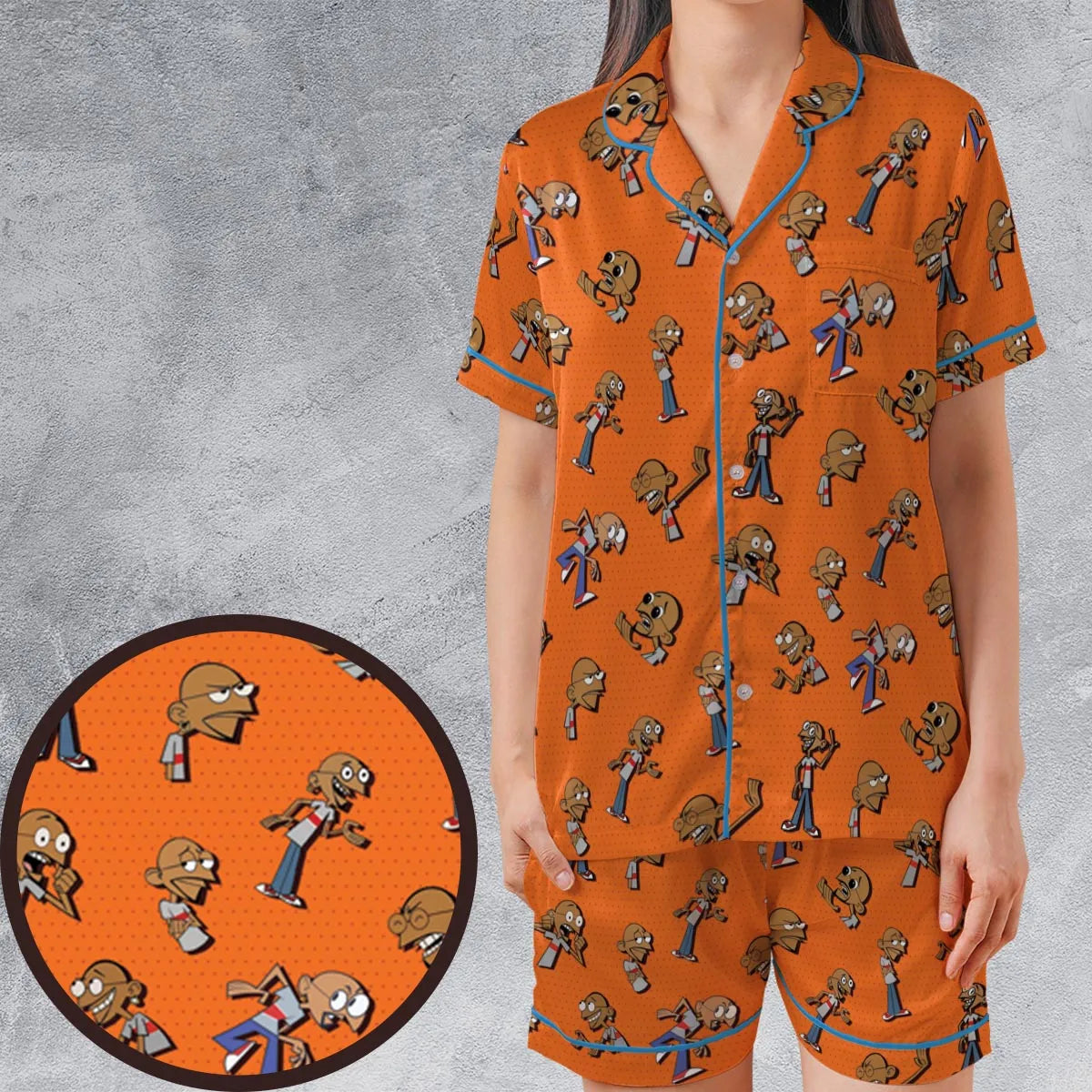 Satin Short-Sleeve Pajamas Set - L9AQKDW4