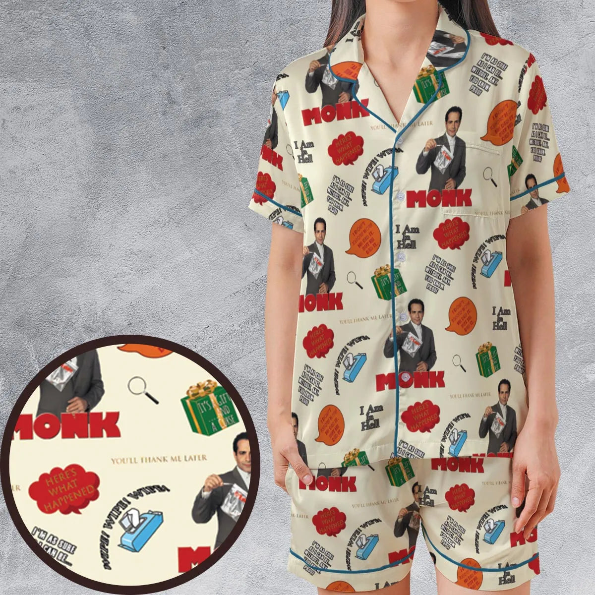 Satin Short-Sleeve Pajamas Set - 2A6B9MWA