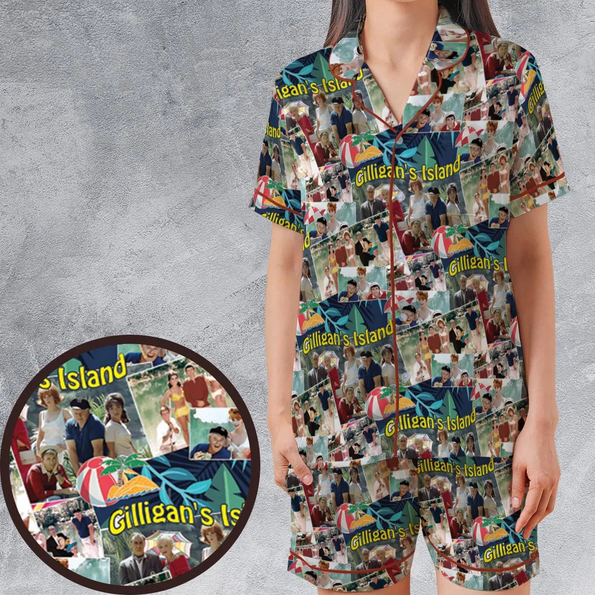Satin Short-Sleeve Pajamas Set - TUDEA8WS