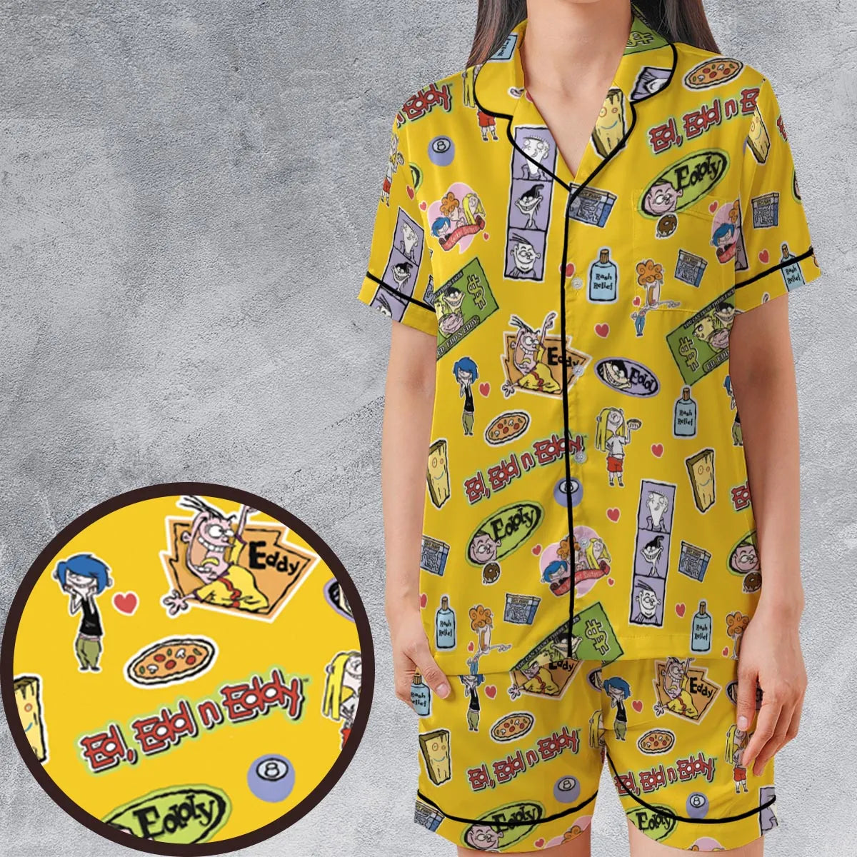Satin Short-Sleeve Pajamas Set - HARGGENS