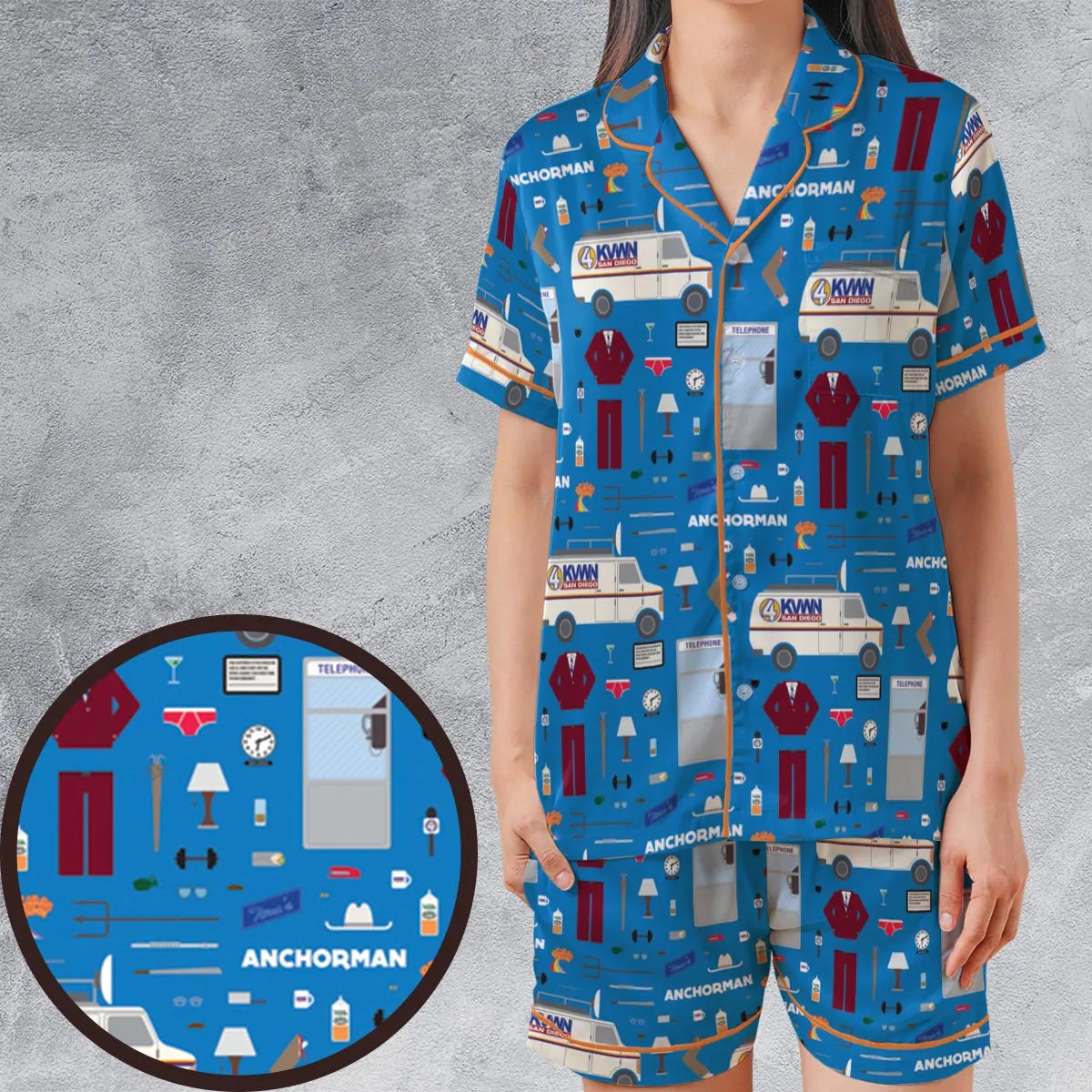 Satin Short-Sleeve Pajamas Set - 2T2LJ8X5