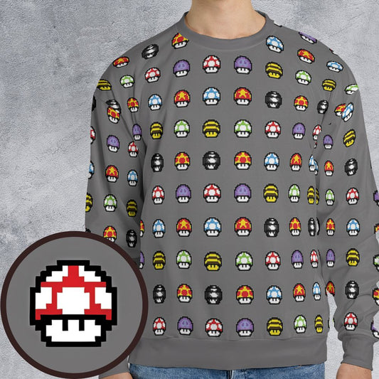 Retro Pixels Mushroom Pattern -  - 1