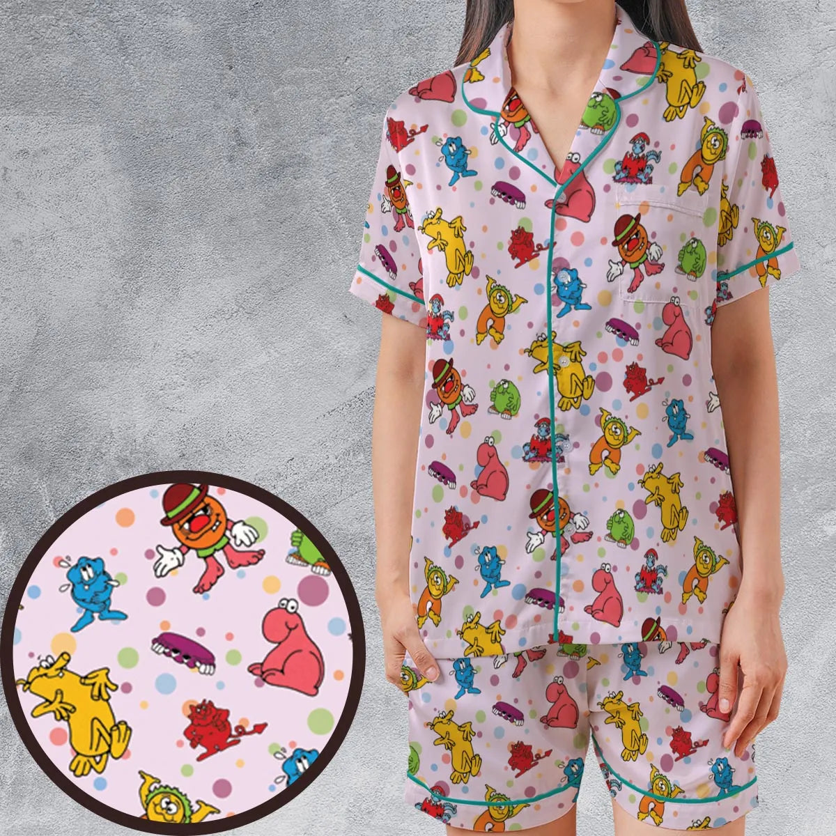 Satin Short-Sleeve Pajamas Set - 5T29H9PY