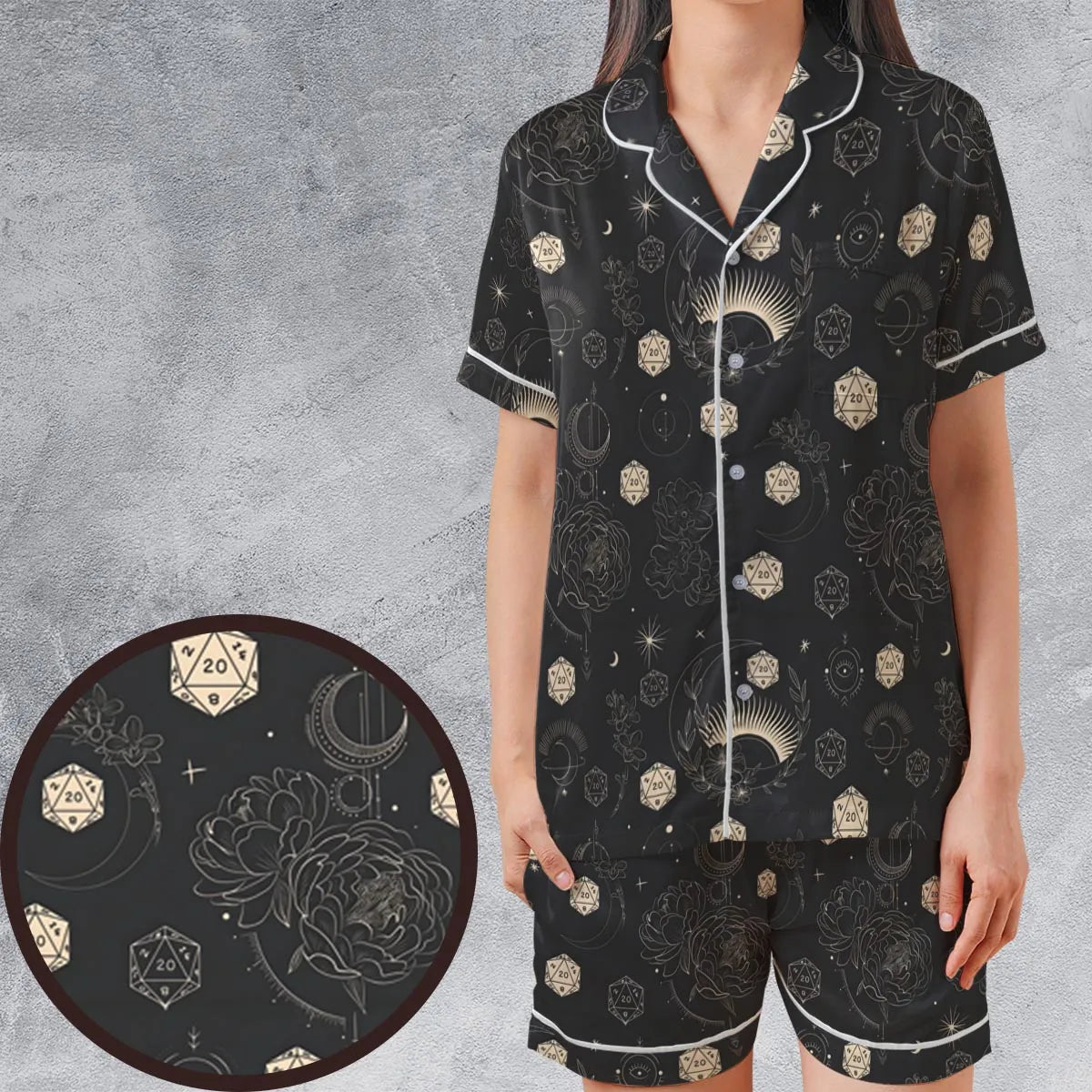 Satin Short-Sleeve Pajamas Set - MYJP7FD9
