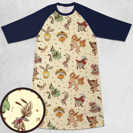 3/4 Sleeve Raglan Dress - D47Y23U1