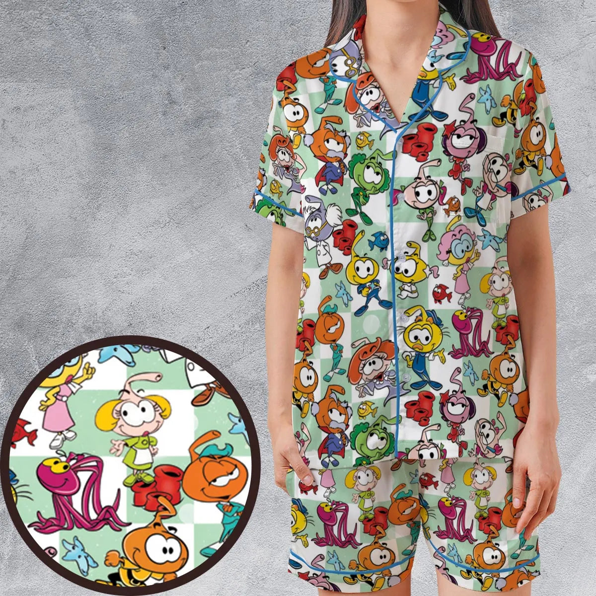 Satin Short-Sleeve Pajamas Set - S5R35RST