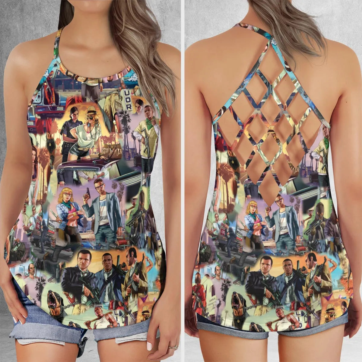 Criss Cross Tank Top - PMJ8YAFB