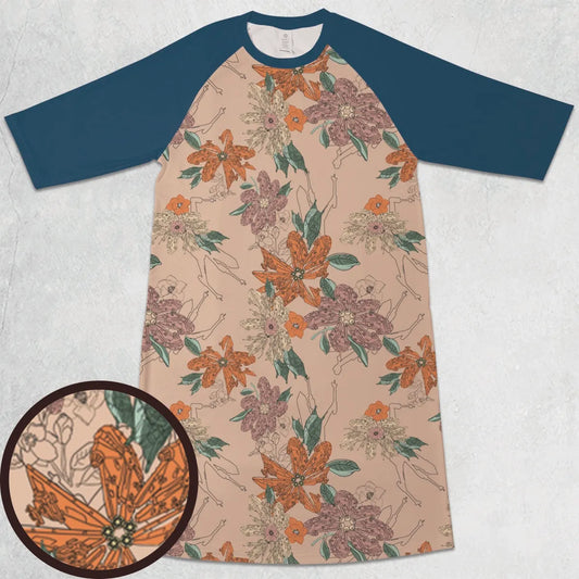 3/4 Sleeve Raglan Dress - YE9GQ7X2