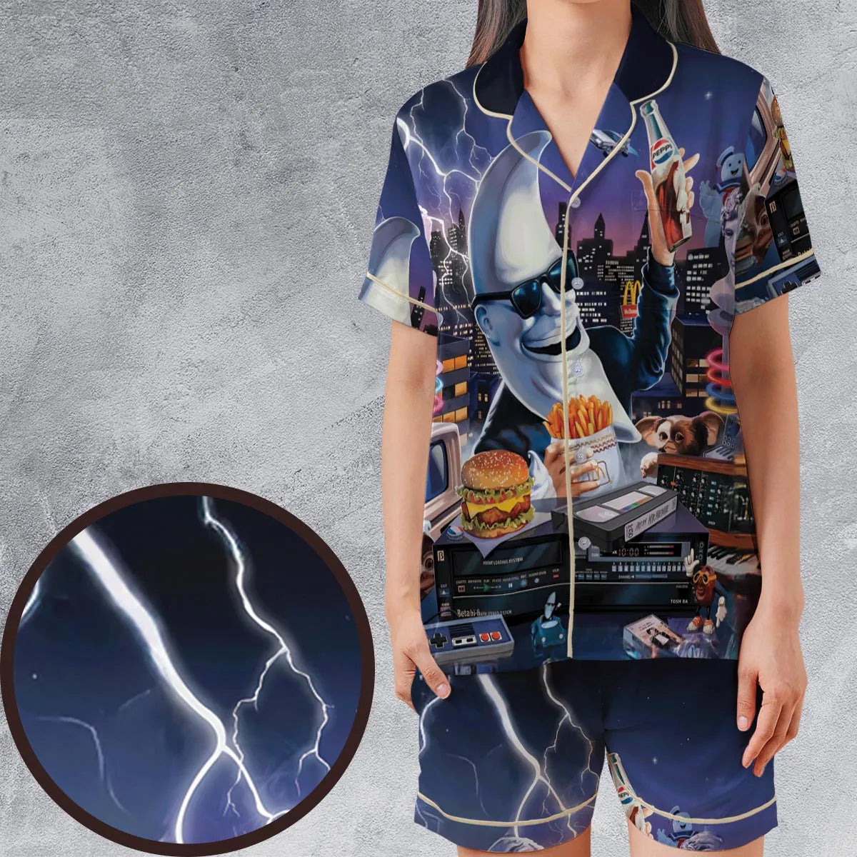 Satin Short-Sleeve Pajamas Set - WG7CM6BV