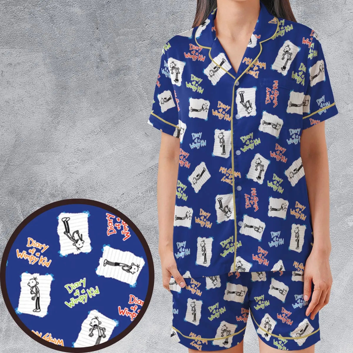 Satin Short-Sleeve Pajamas Set - 7HHNR936