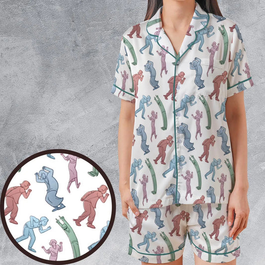 Satin Short-Sleeve Pajamas Set - 3Y1BQ5QG