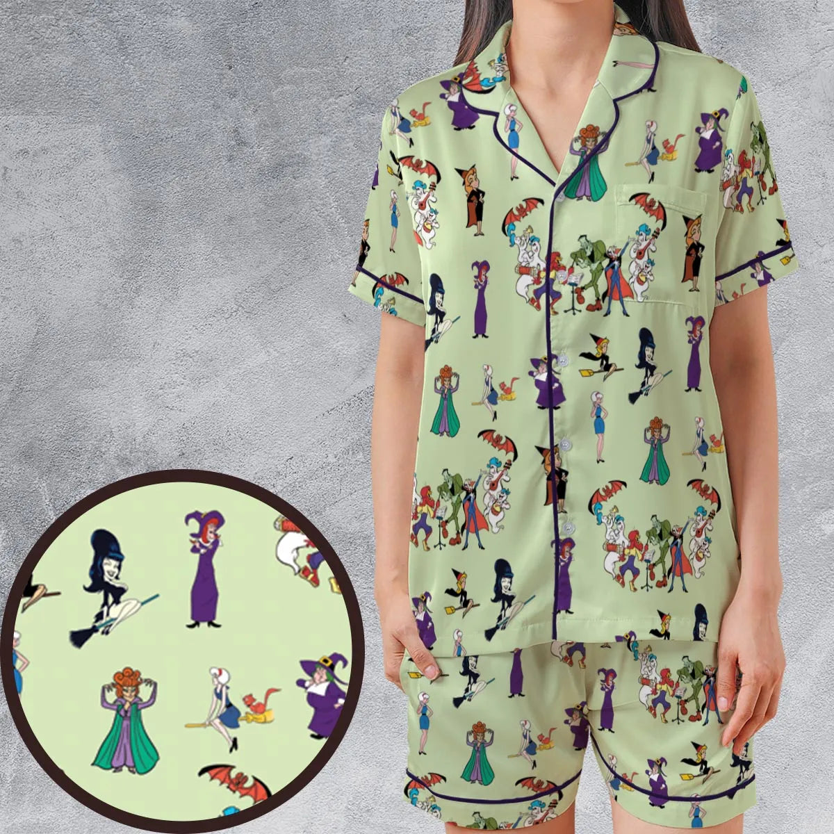 Satin Short-Sleeve Pajamas Set - P94G31VW