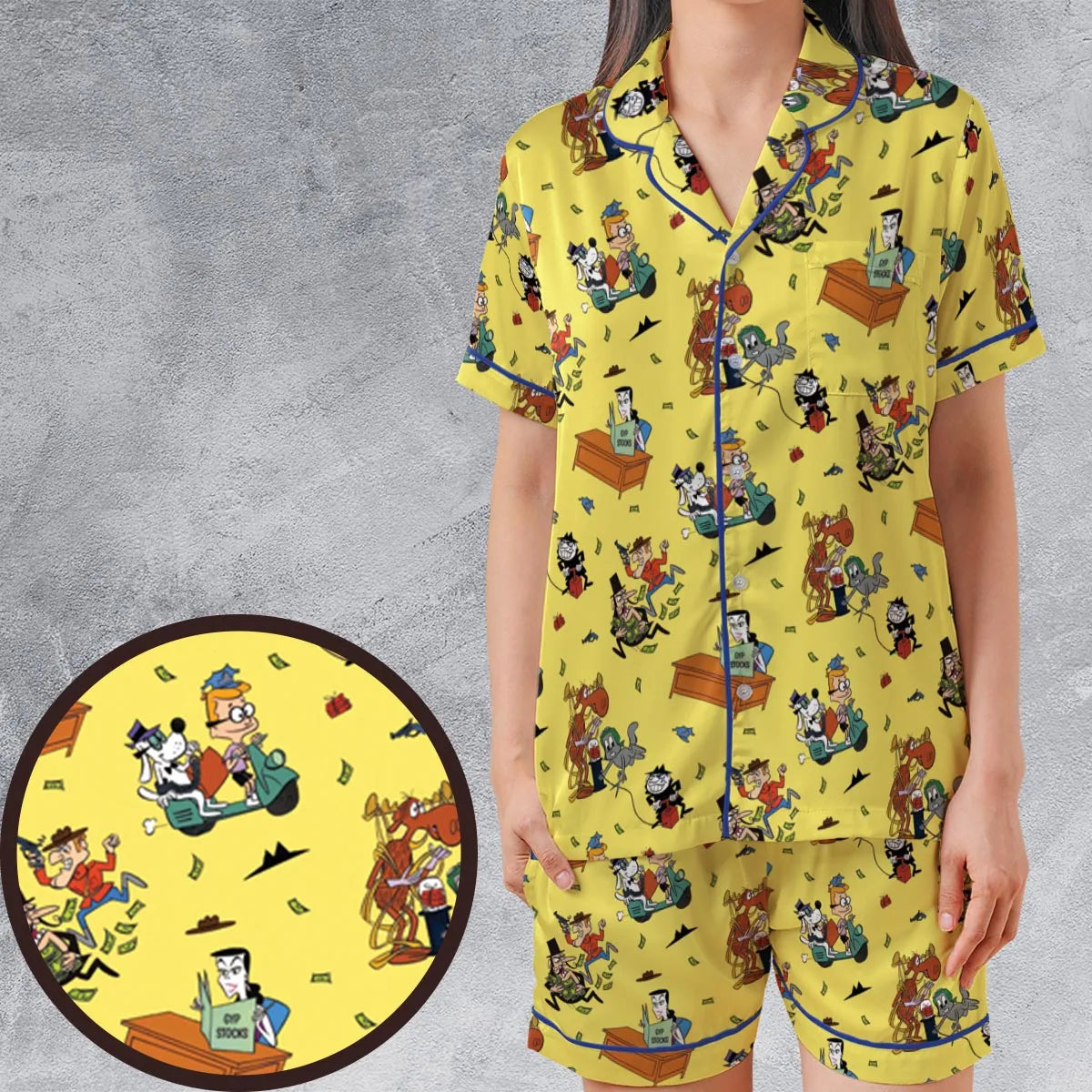 Satin Short-Sleeve Pajamas Set - 5PNYS96L