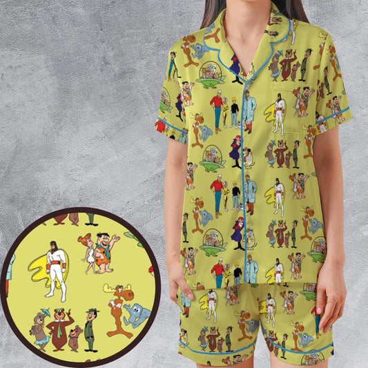 Satin Short-Sleeve Pajamas Set - 146MHYVA