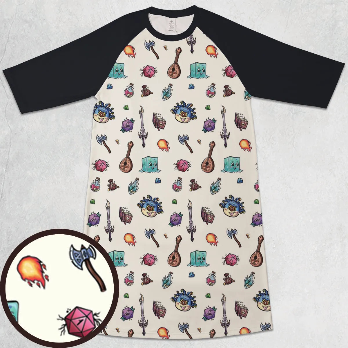 3/4 Sleeve Raglan Dress - 7U9FAYPD