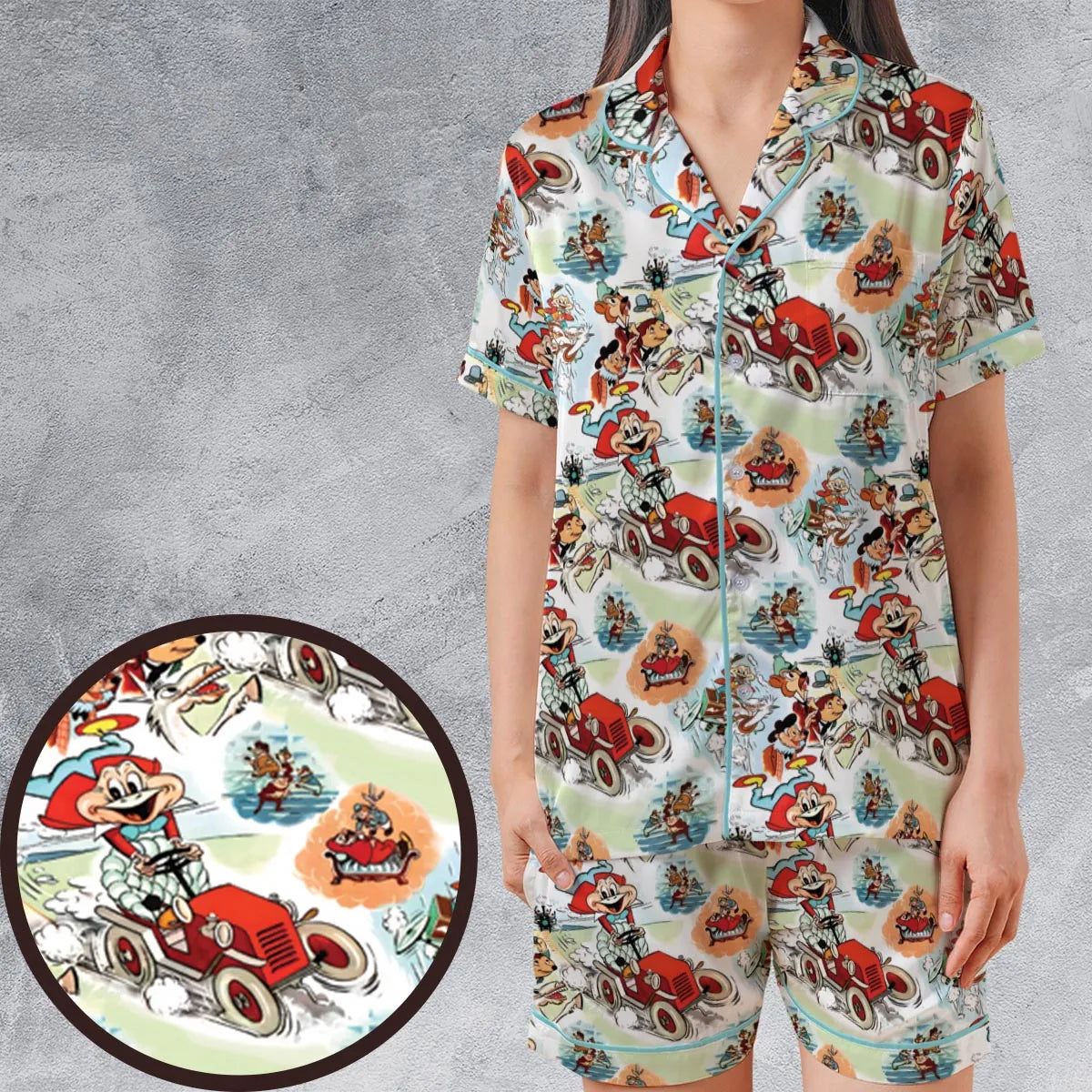 Satin Short-Sleeve Pajamas Set - CU1AC26F
