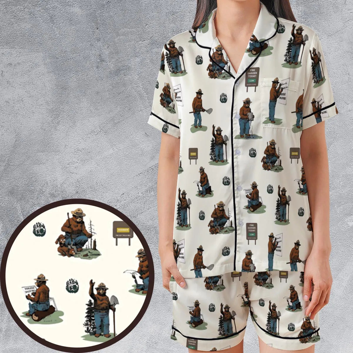 Satin Short-Sleeve Pajamas Set - WGK4L5UK