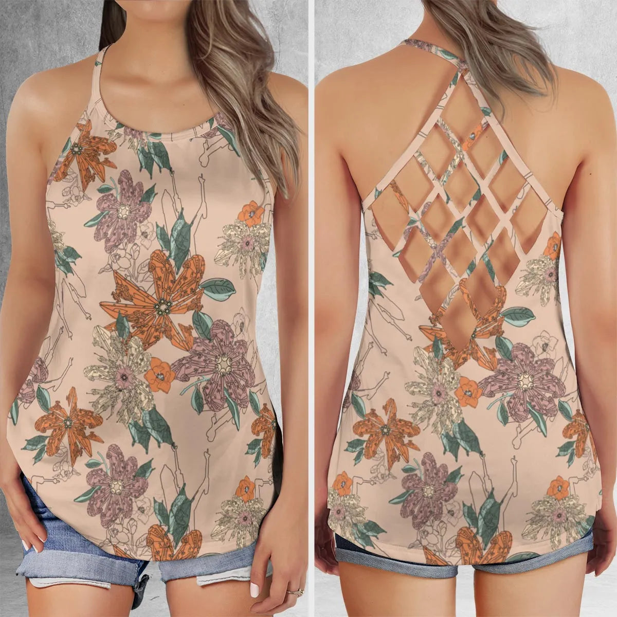 Criss Cross Tank Top - 2B3U98YZ