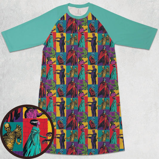 3/4 Sleeve Raglan Dress - WT7R8V8Q