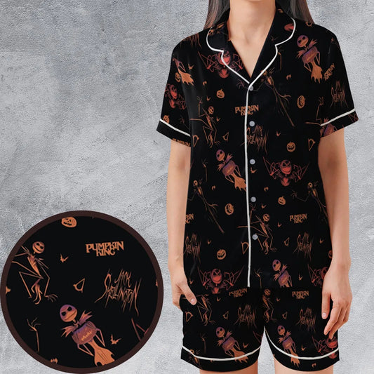 Satin Short-Sleeve Pajamas Set - R2JAQ7KF