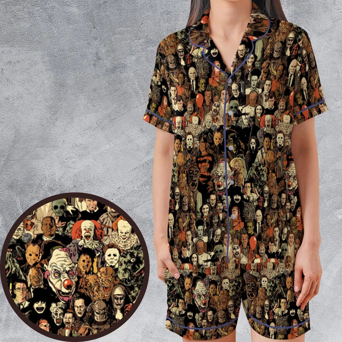 Satin Short-Sleeve Pajamas Set - 5DJFGDMW