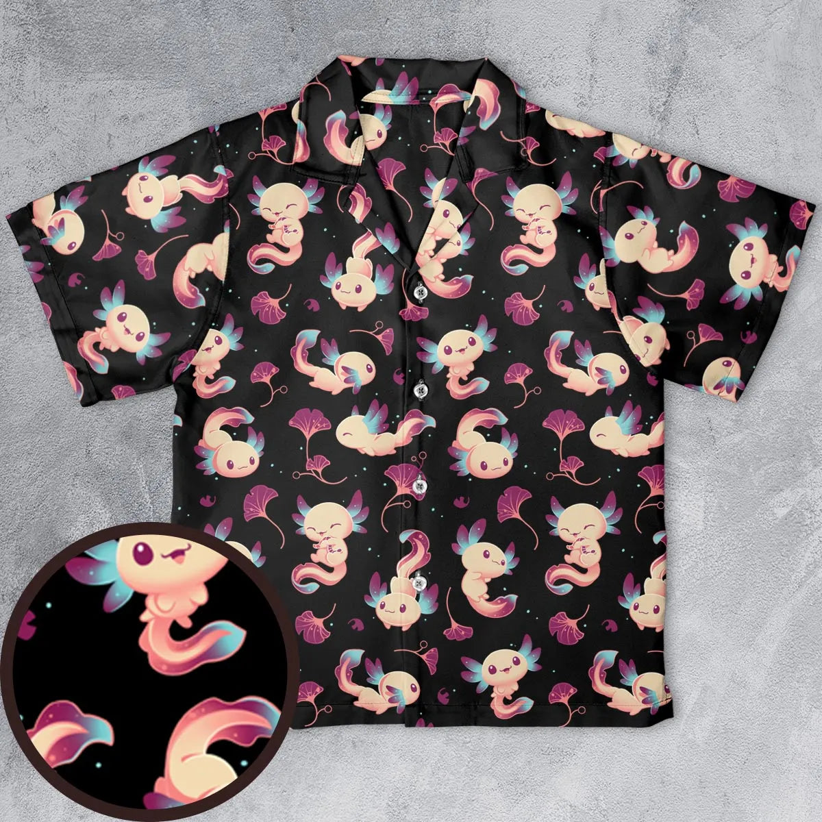 Axolotl Wonders Cute Salamanders Pattern Youth Hawaiian Shirt