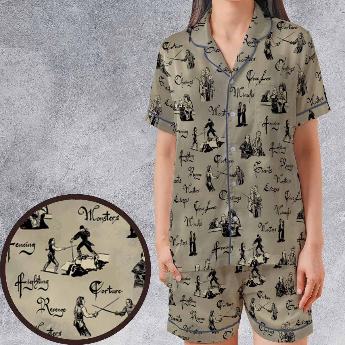 Satin Short-Sleeve Pajamas Set - TA7PEC9M