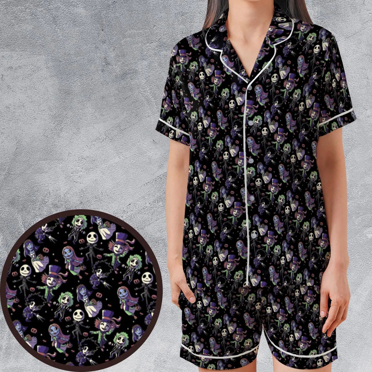 Satin Short-Sleeve Pajamas Set - 31P8Z3KL