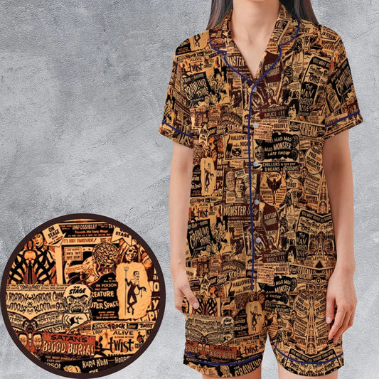 Satin Short-Sleeve Pajamas Set - L2UW72YZ