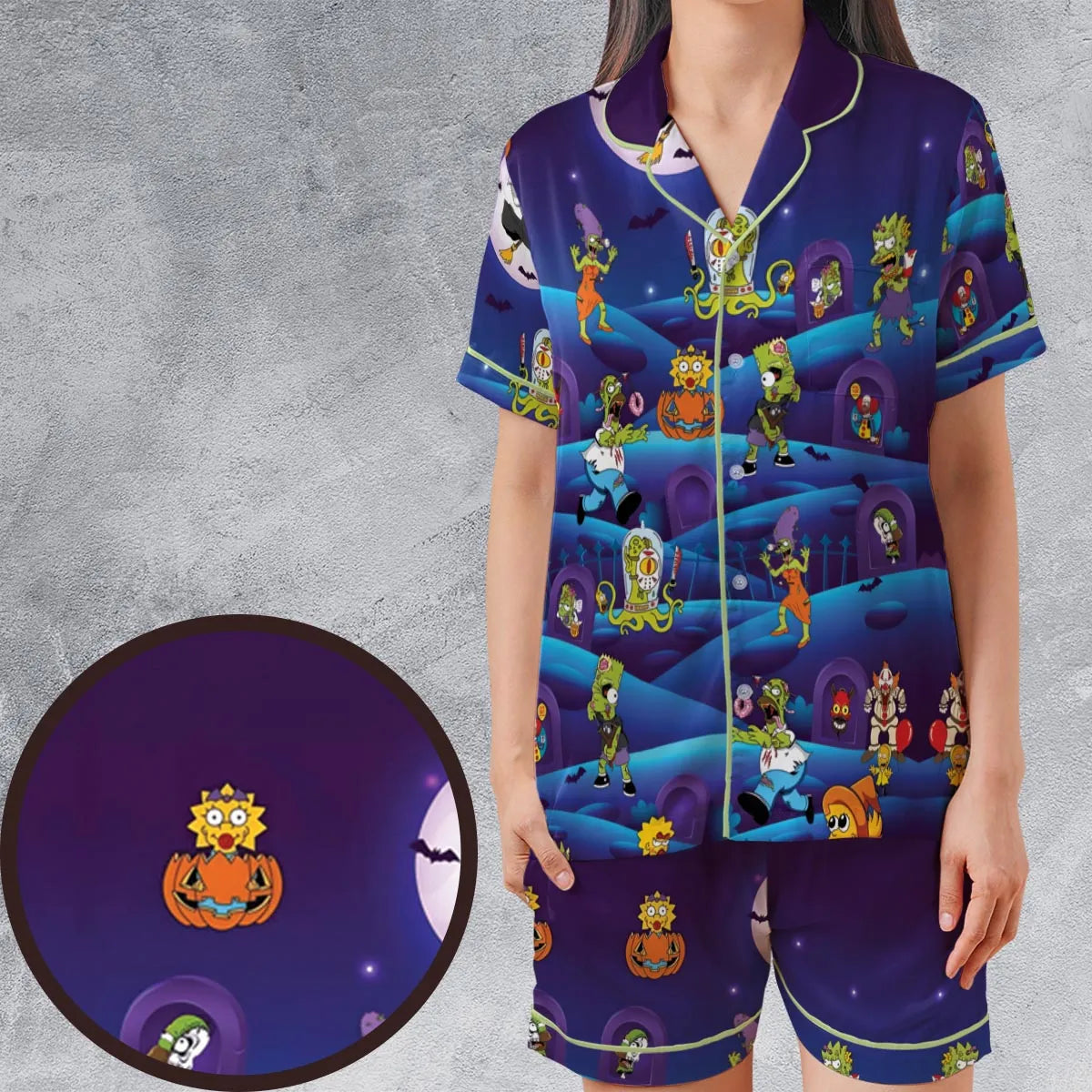Satin Short-Sleeve Pajamas Set - H3DZV4A6
