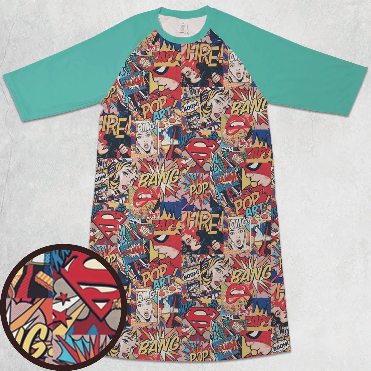 3/4 Sleeve Raglan Dress - AQB2PX86