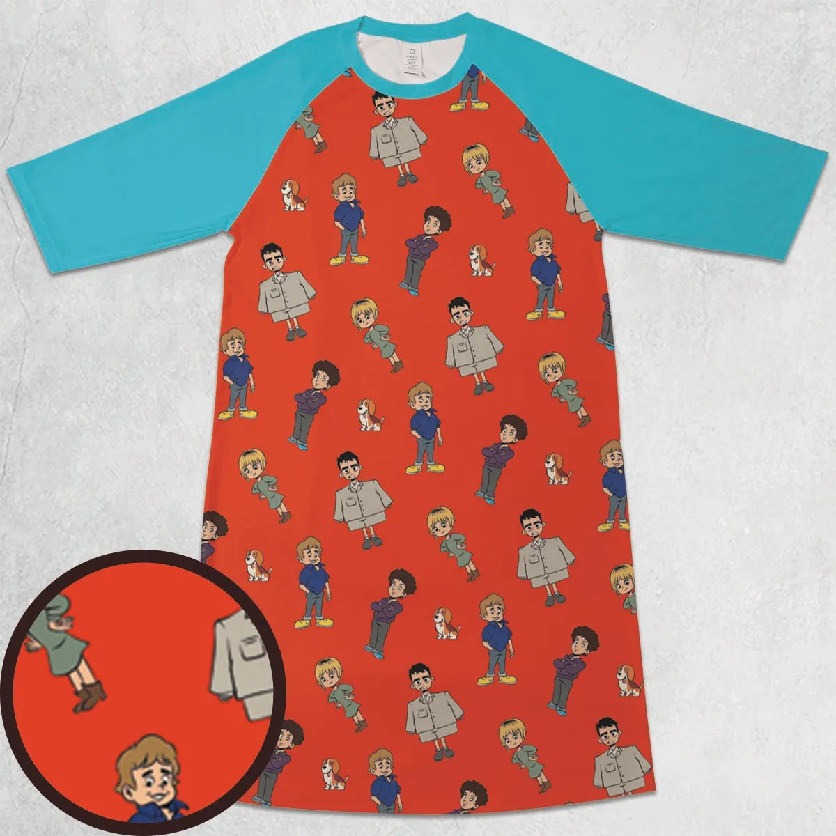 3/4 Sleeve Raglan Dress - GVSRTZGY