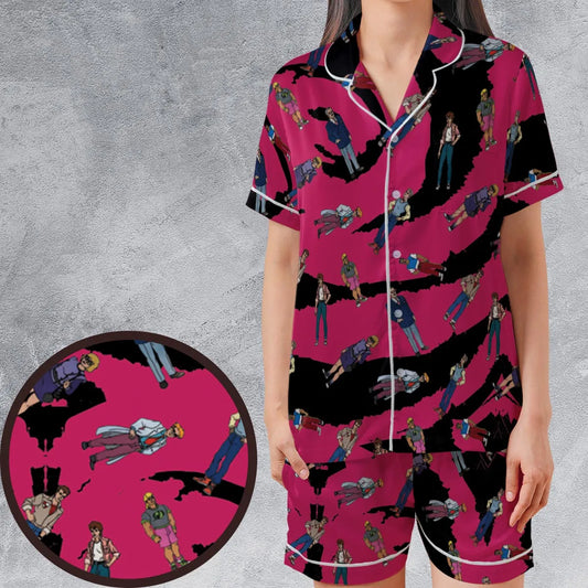 Satin Short-Sleeve Pajamas Set - 9D825JSN