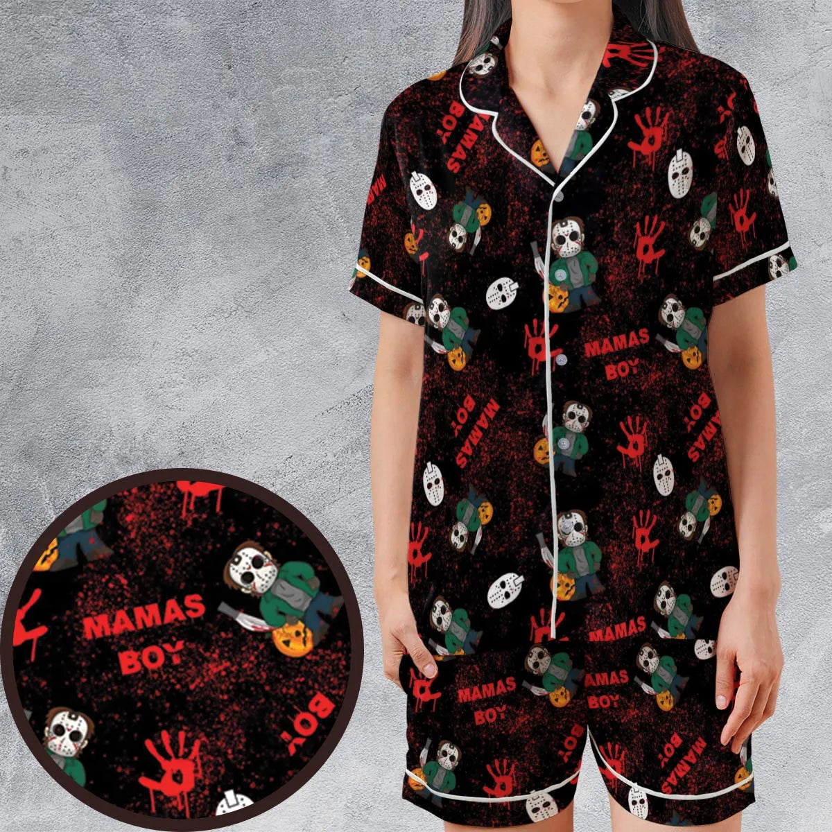 Satin Short-Sleeve Pajamas Set - 519N53AJ